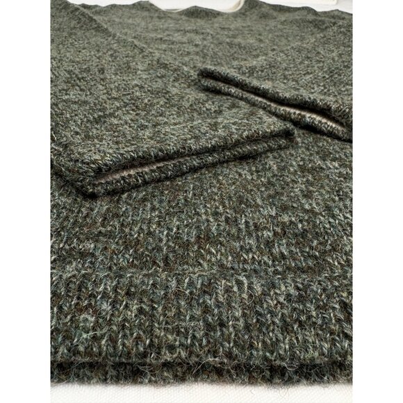 Woolrich Wool Blend Sweater Men’s Large Crew Neck Pine Heather Green Pullover - Picture 5 of 12